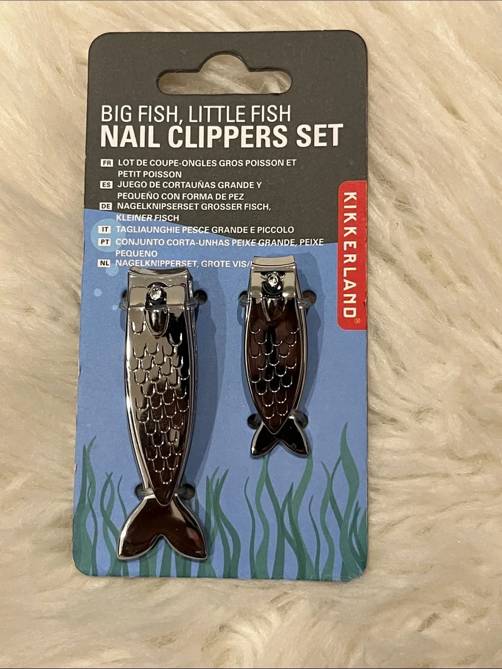 Kikkerland Chrome Fish Nail Clipper Set